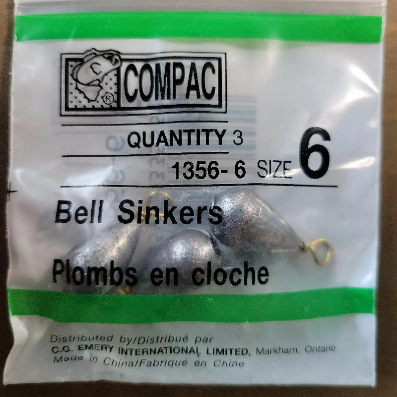 COMPAC Bell Sinkers Size #6 3/pk