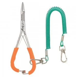 Dr Slick Crossfire Mitten Scissor Clamp 5 inch Orange Rubber Loops Straight