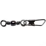 Eagle Claw Barrel Swivel w/Safety Snap Sz:7 Qty:6 SBSBK-7