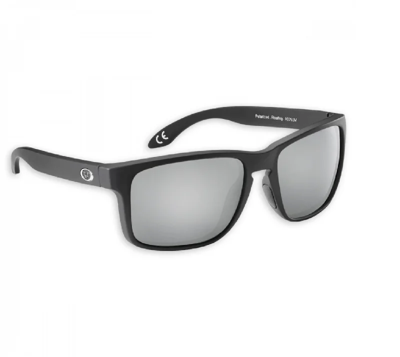 Flying Fisherman Lagoon Floating Sunglasses Matte Black Silver Mirror