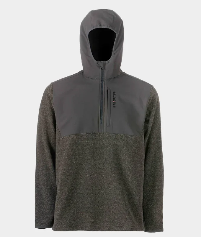 Grundens Bering Pro 1/4 Zip Hoodie - Smoke