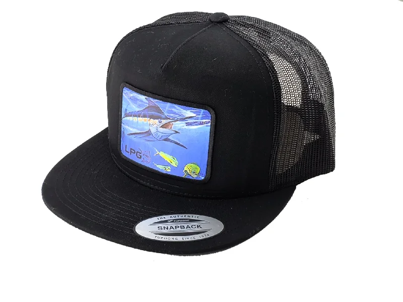 LPG Apparel Co. Mark Ray Bill Buster Marlin Classic Snapback Flat Brim Trucker Hat