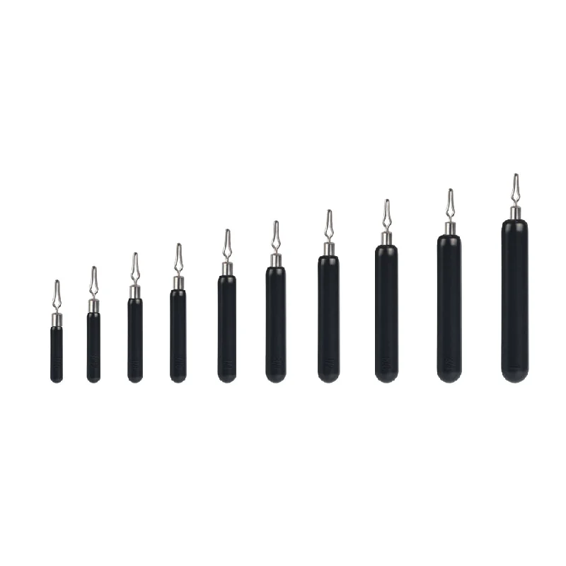 MUUNN 10PCS Tungsten Sinker,Skinny Drop Shot Weight,Line Hook Connector,1/16OZ-1OZ,Matt Black Color，Texas Rig Bass Salmon Lures