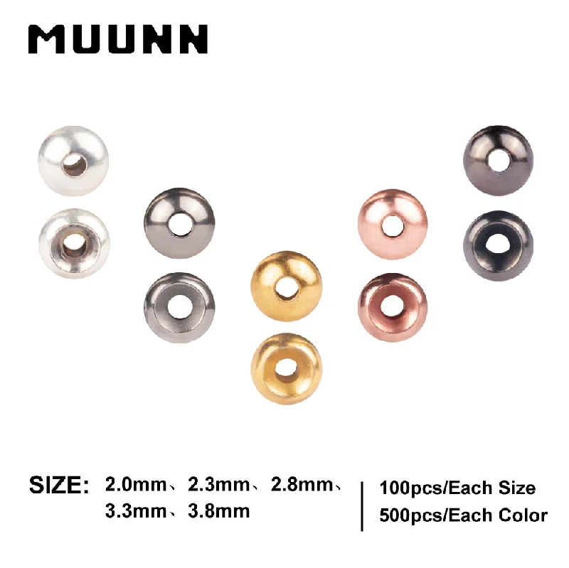 MUUNN 500pcs Tungsten Cyclops Beads ,Nymph Flies Jig Head Material,Fly Fishing Accessory,Trout Perch Lure Tackel