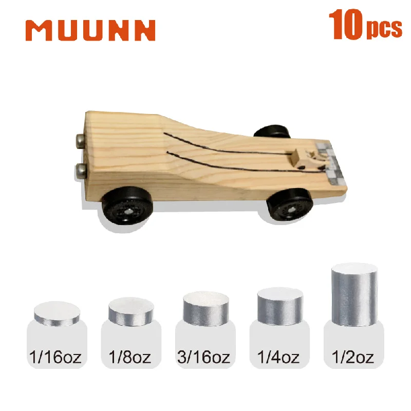 MUUNN Toy Weight Diy Pinewood Car Derby Tungsten Weights,Pine Race Car Power Of Incremental Cylinders 1/16 1/2 1/8 1/4