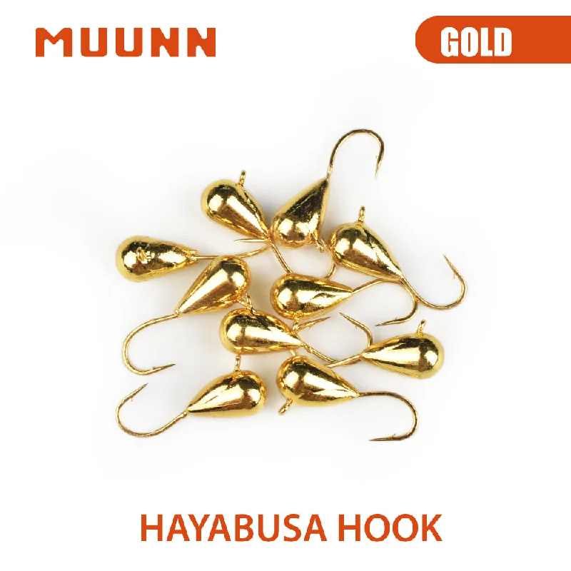 MUUNN 10PCS TUNGSTEN ICE JIG  2.7mm~6.0mm GOLD COPPER WINTER ICE FISHING BAIT,ICE FISHING JIG,HAYABUSA HOOK,PERCH HOOK