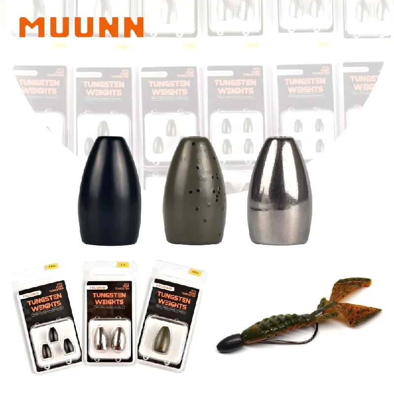 MUUNN Tungsten Sinkers Bullet Fishing Weights 1.8g~56g Flipping Weight for Texas/Carolina Rig，Bass Salmon Fishing Softbait