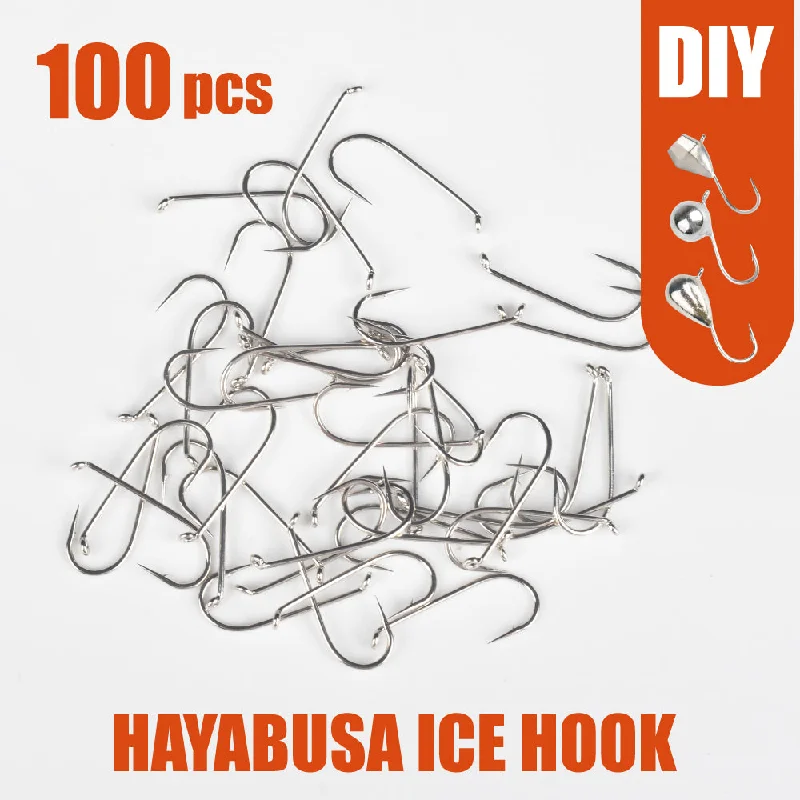 MUUNN Hayabusa Winter Ice Hook,#8~#18 DIY Japan Fishing Jig Head Hooks，Perch Pike Panfish Lure Material