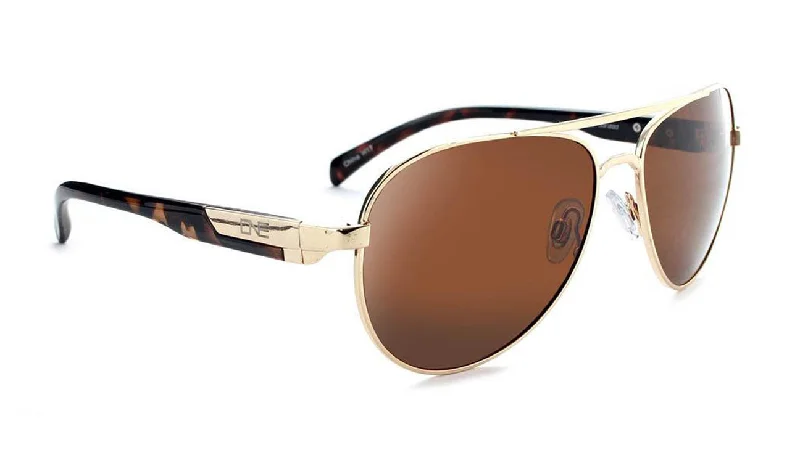 Optic Nerve One Cadet Polarized Sunglasses - Shiny Gold w/ Polarized Brown Lens