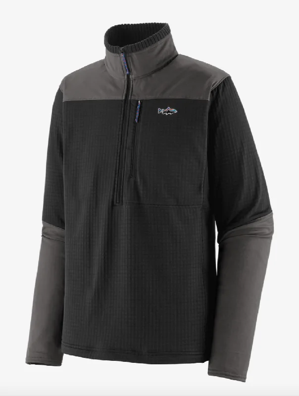 Patagonia Men's Long-Sleeved R1® Fitz Roy 1/4-Zip - Black