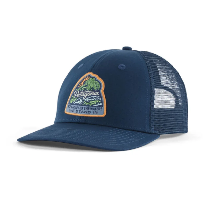 Patagonia Take a Stand Trucker Hat - Bayou Badge: Tidepool Blue